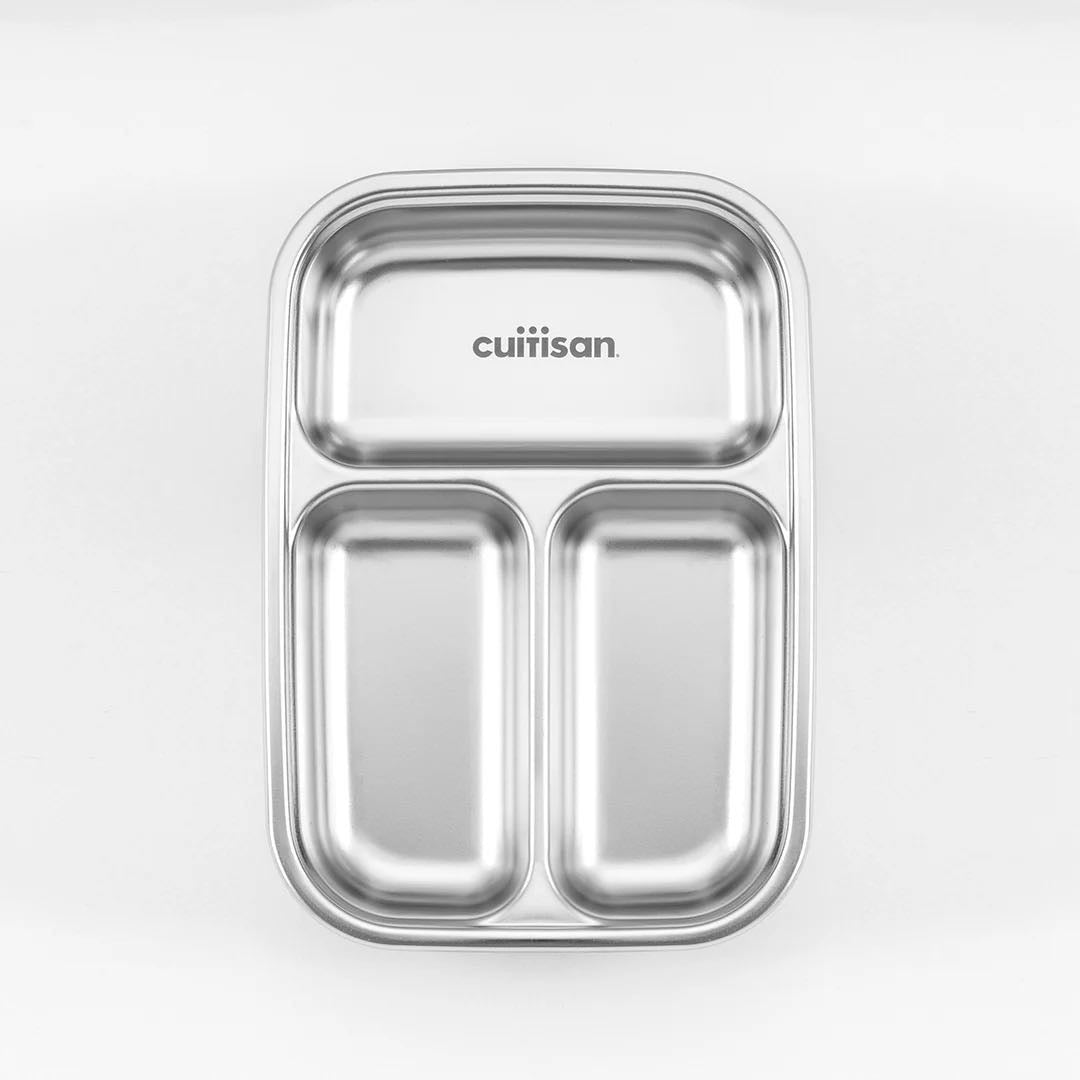 Cuitisan Stainless steel Microwavable Storage Box - Partition Rectangle 560ml
