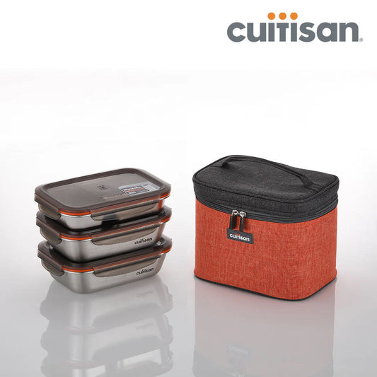 Cuitisan Stainless steel Microwavable Storage Box - To Go 3-in-1 Bag