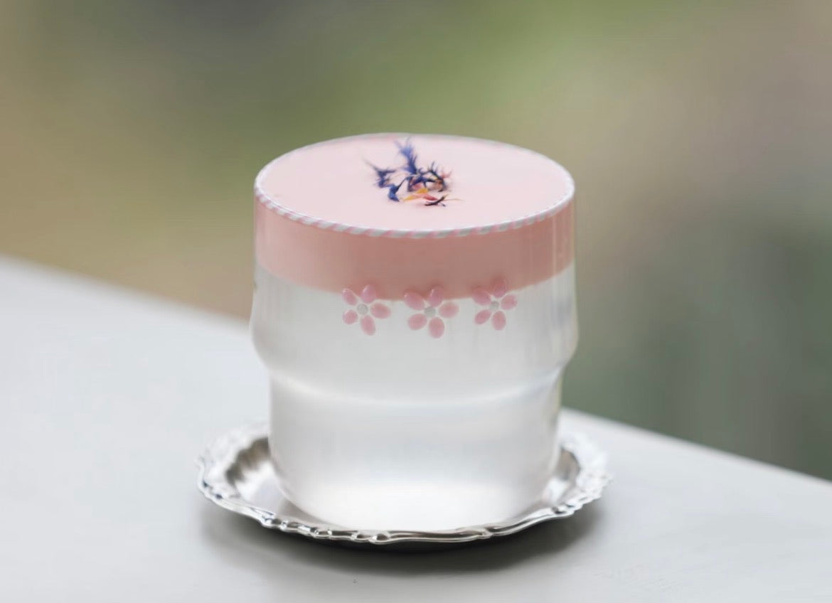 Lumiland｜Pink Flower Glass Cup