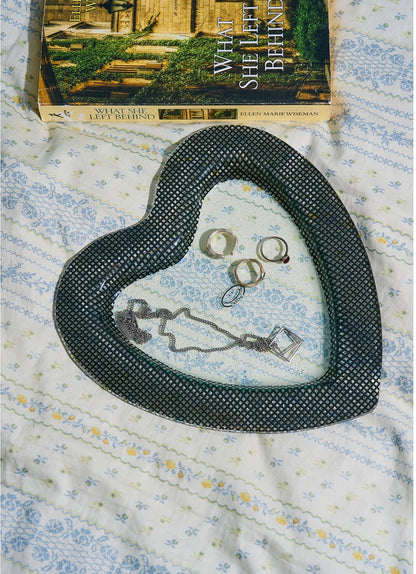 Eding | Checky Glass Heart Plate