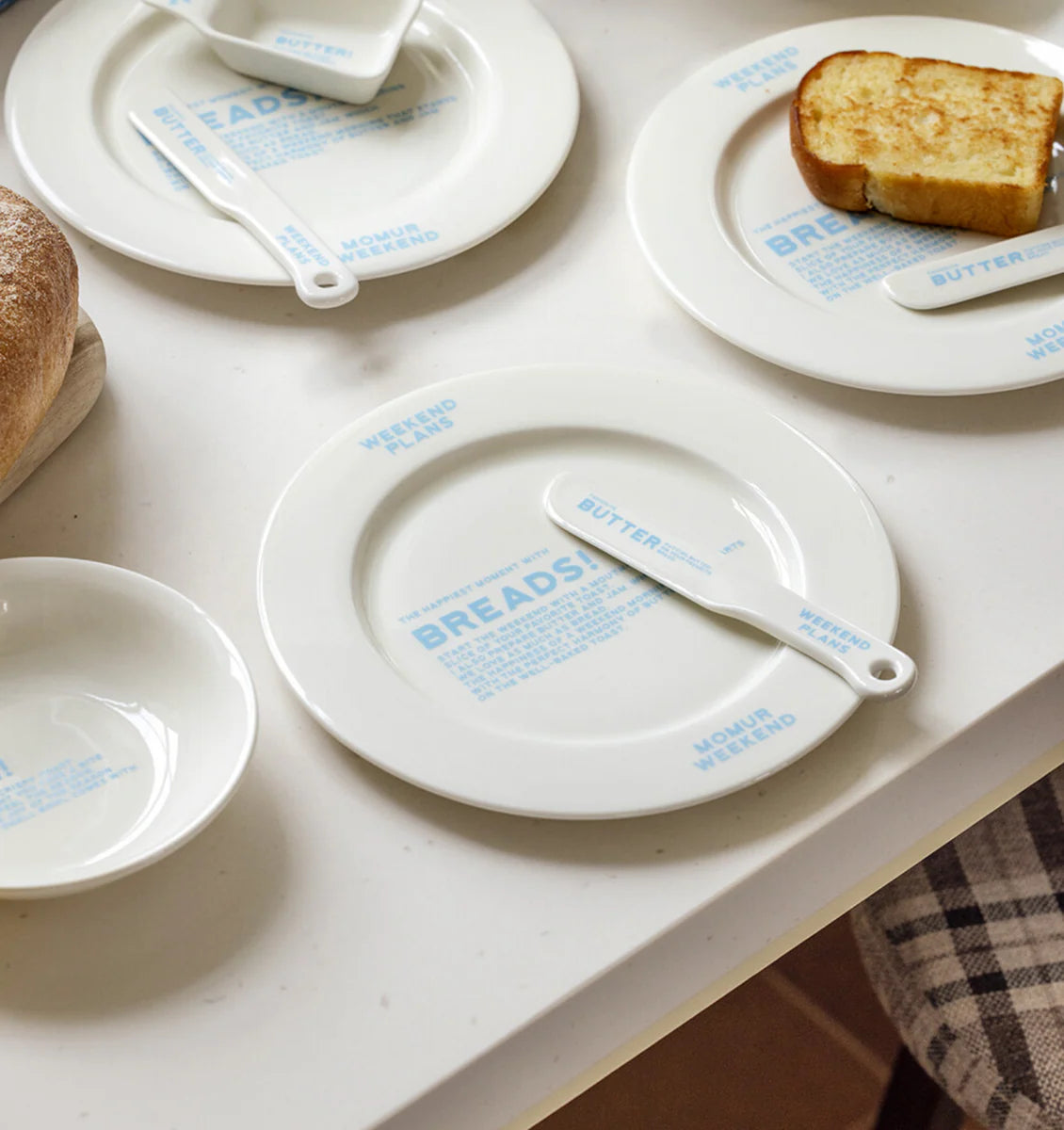 Momur | Weekend 5 Bread Plate Gift Set - Ivory