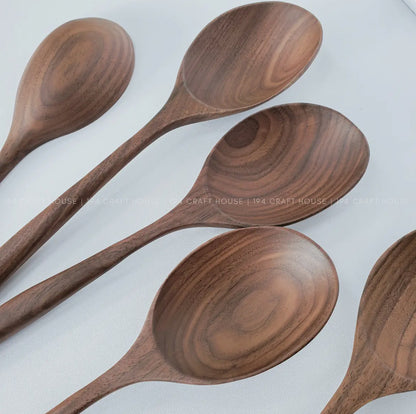 194 Craft House - Large Walnut Wooden Serving Spoon