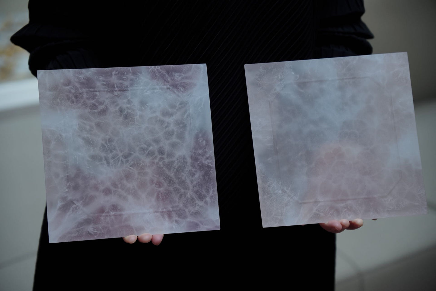 Shiqing Glassware Glaze Art Glass Tray - Lilac