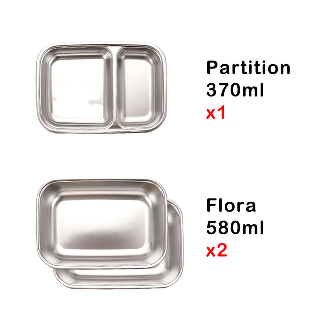 Cuitisan Stainless steel Microwavable Storage Box - To Go 3-in-1 Bag