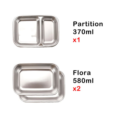 Cuitisan Stainless steel Microwavable Storage Box - To Go 3-in-1 Bag