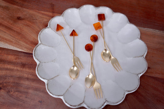 Tsubamesanjo | Acrylic Dessert Fork & Spoon (Amber)