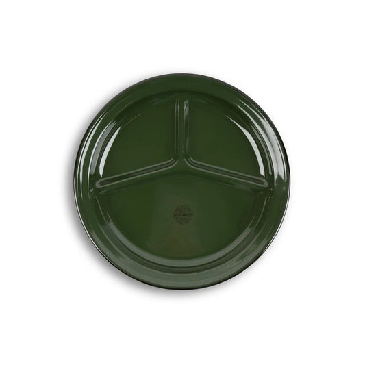 Crow Canyon | Camp Wandawega X CCH | Divided Camp Plate - Green with Black Rim