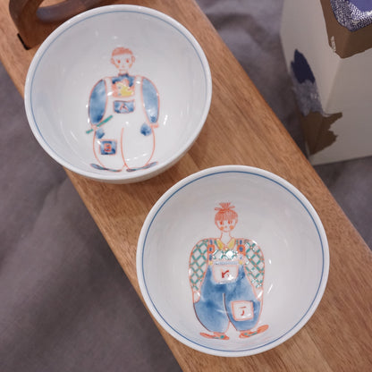 Kutani Ware | Modern Couple Rice Bowl Set