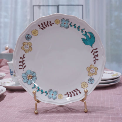 Kutani ware | Bird & Flower Series Round Plate Style 3