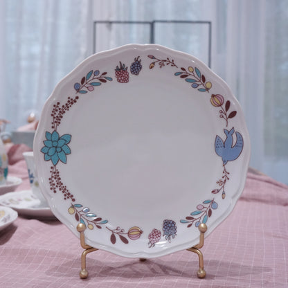 Kutani ware | Bird & Flower Series Round Plate Style 1