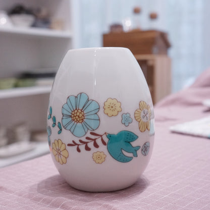 Kutani ware | Bird & Flower Series Vase Blue