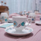 Kutani ware | Bird & Flower Series Cup&Saucer Blue