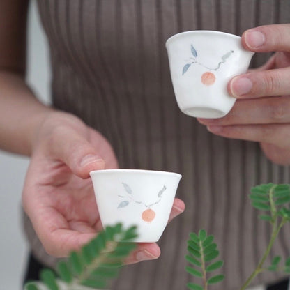 Jingdezhen | Lanting | Handmade Summer Fruit Tea Cup - Square