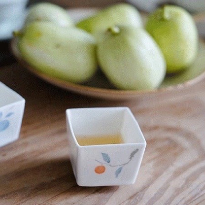 Jingdezhen | Lanting | Handmade Summer Fruit Tea Cup - Square