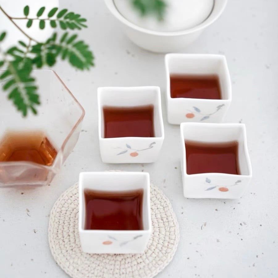 Jingdezhen | Lanting | Handmade Summer Fruit Tea Cup - Square