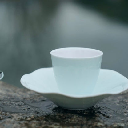 Jingdezhen | Gezhan | Lily Pad Tea Cup with Saucer Pair Set