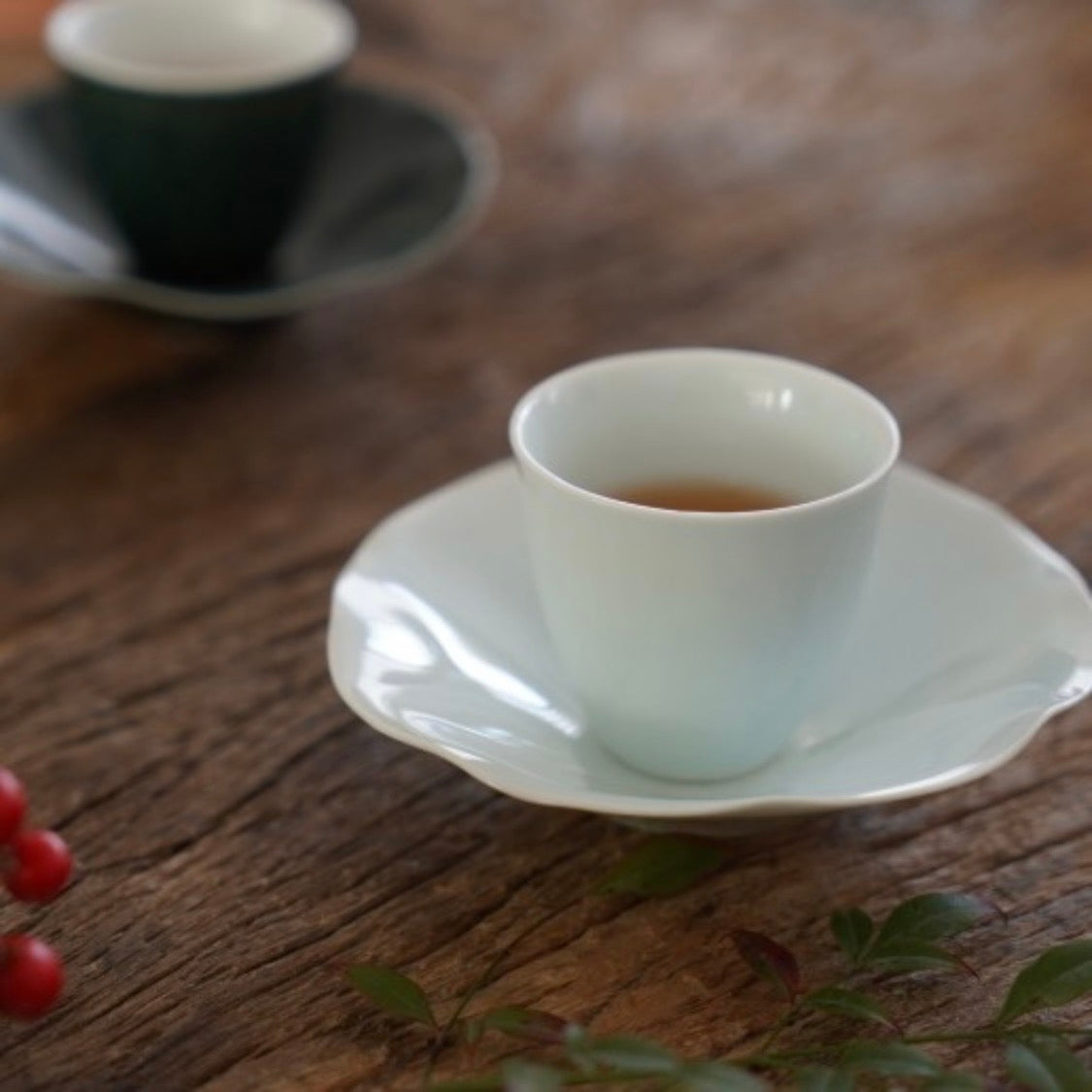 Jingdezhen | Gezhan | Lily Pad Tea Cup with Saucer Pair Set