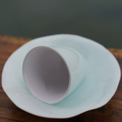 Jingdezhen | Gezhan | Lily Pad Tea Cup with Saucer Pair Set