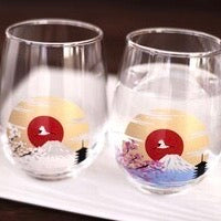 Sakura Mt. Fuji Glass Cup Set (Color Changing with Tempurature）