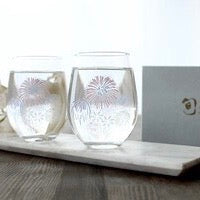 Firework Pattern Glass Cup Set (Color Changing with Tempurature）