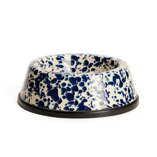 Crow Canyon | Large Pet Bowl - (Splatter Navy & Cream)