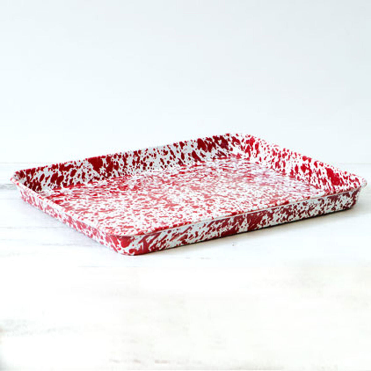 Crow Canyon | Large Rectangle/Jelly Roll Tray - (Splatter Burgundy & Cream)