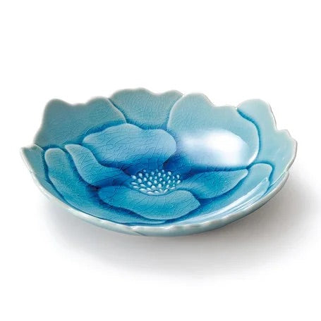 Seto Ware | Flower Plate - Blue Peony