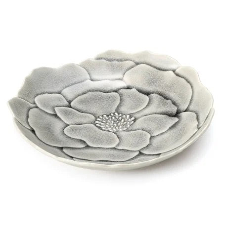 Seto Ware | Flower Plate - Grey Peony