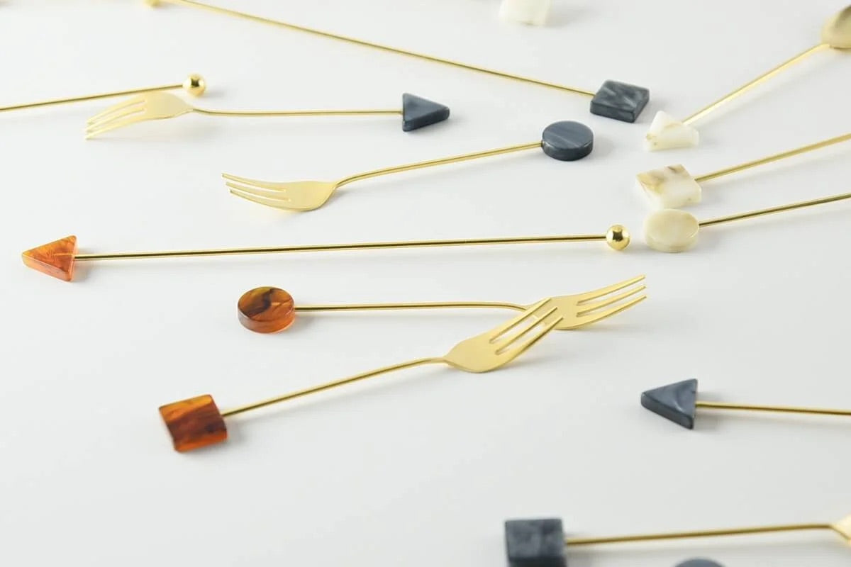 Tsubamesanjo | Acrylic Dessert Fork & Spoon (Amber)