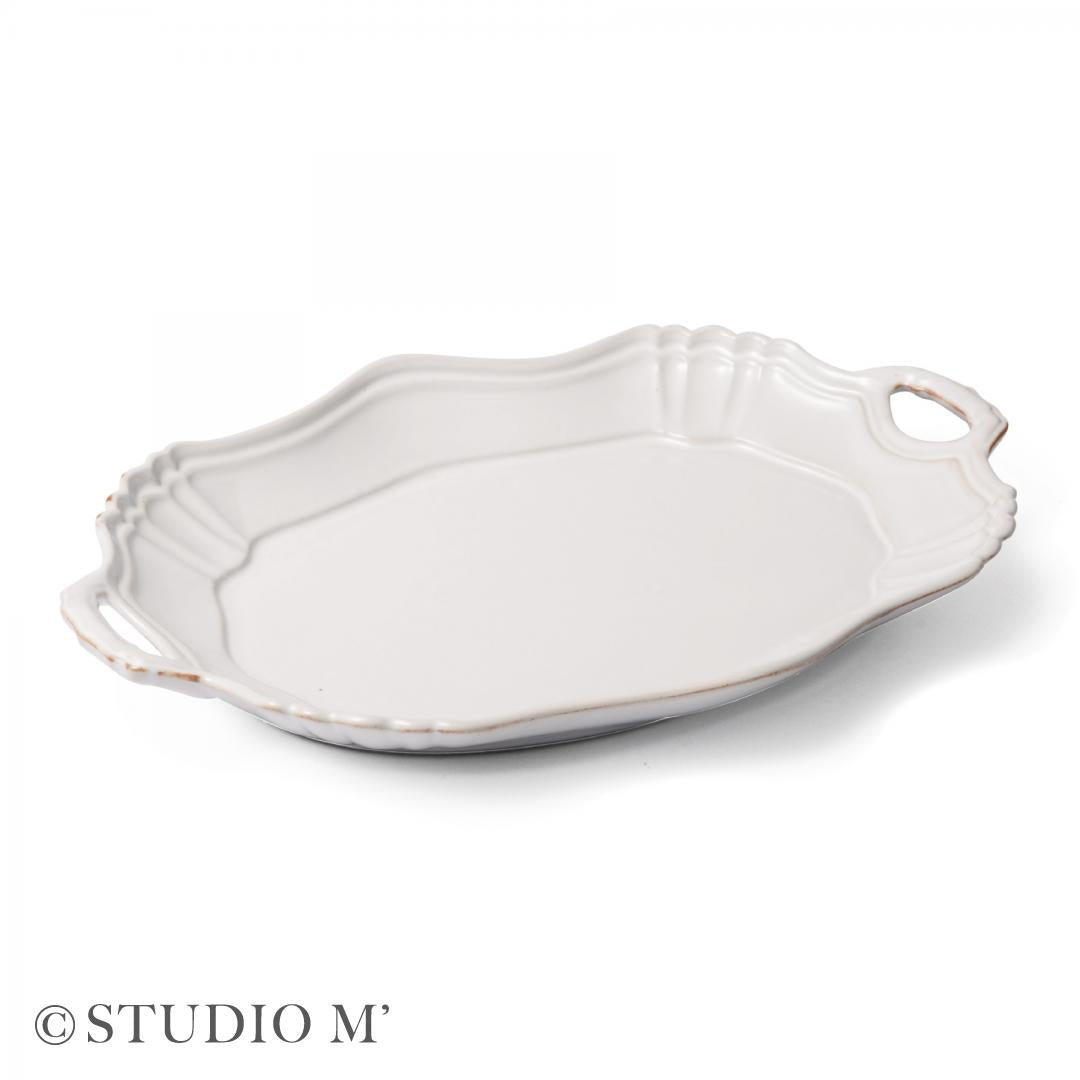 Studio M‘ | Chanter Platter with Handles - White