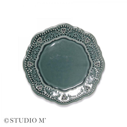 Studio M' | Crochet Hollow Round Plates - Green