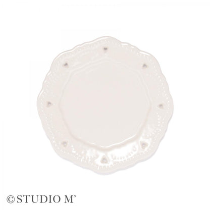 Studio M' | Crochet Hollow Round Plates - White