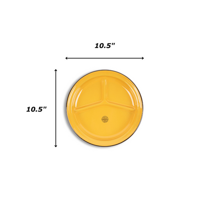 Crow Canyon | Camp Wandawega X CCH | Divided Camp Plate - Yellow with Brown Rim