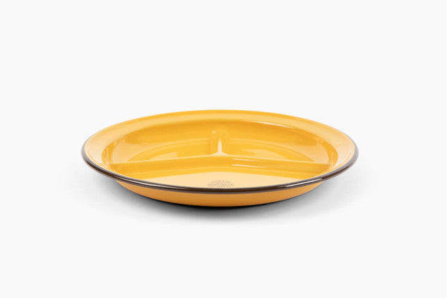 Crow Canyon | Camp Wandawega X CCH | Divided Camp Plate - Yellow with Brown Rim