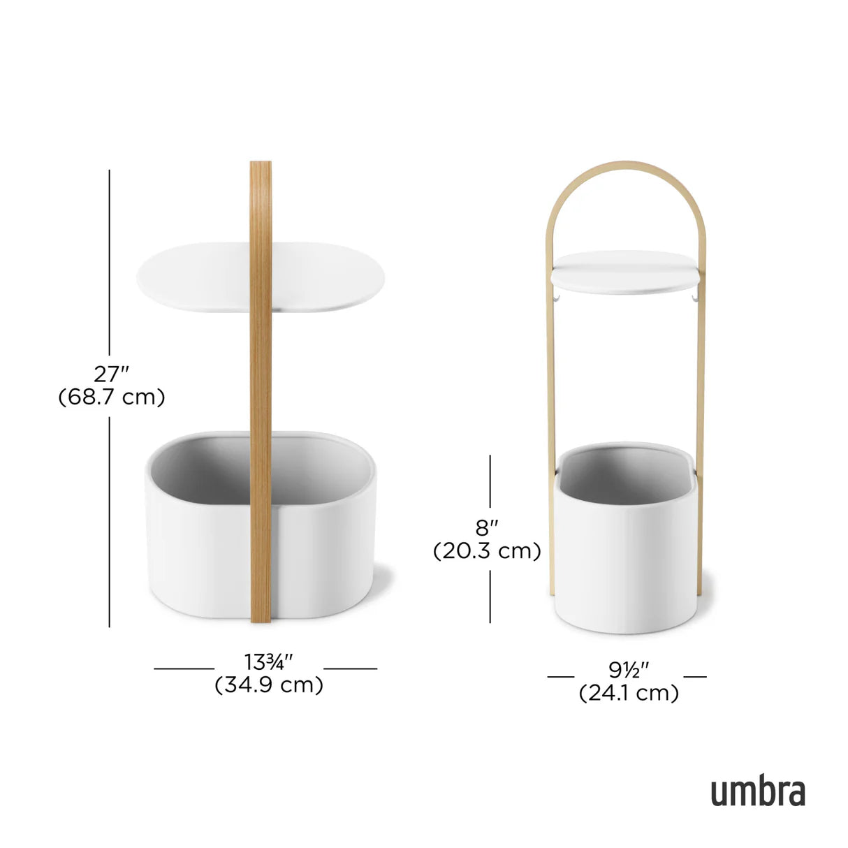 Umbra | Bellwood Storage Table - White Natural (Pick up & Delivery Only)