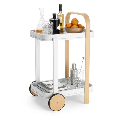 Umbra | Bellwood Bar & Serving Cart - White Natural (Pick up & Delivery Only)