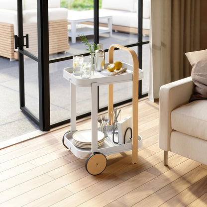 Umbra | Bellwood Bar & Serving Cart - White Natural (Pick up & Delivery Only)