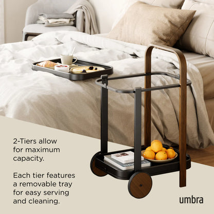 Umbra | Bellwood Bar & Serving Cart - Black Walnut (Pick up & Delivery Only)